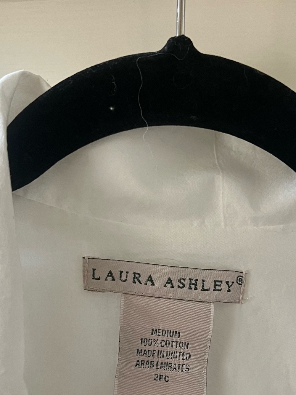 Laura Ashley White Ruffled Lace-Panel Button-Down Blouse - Picture 2 of 4